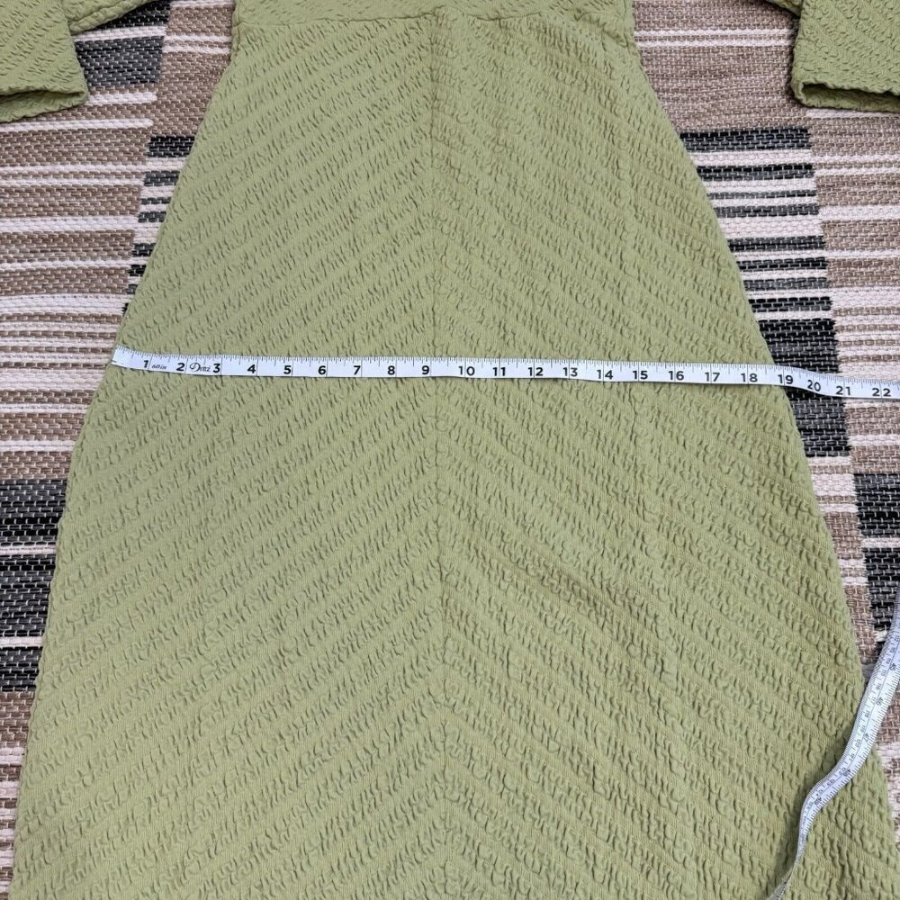 Free People Women's Gabby Seamless Midi Dress Long Sleeve Open Back Green Sz M/L - Picture 12 of 13